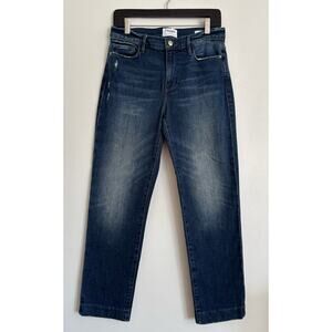 Dark Wash Women's FRAME Lola Le Nouveau Straight Jeans 28